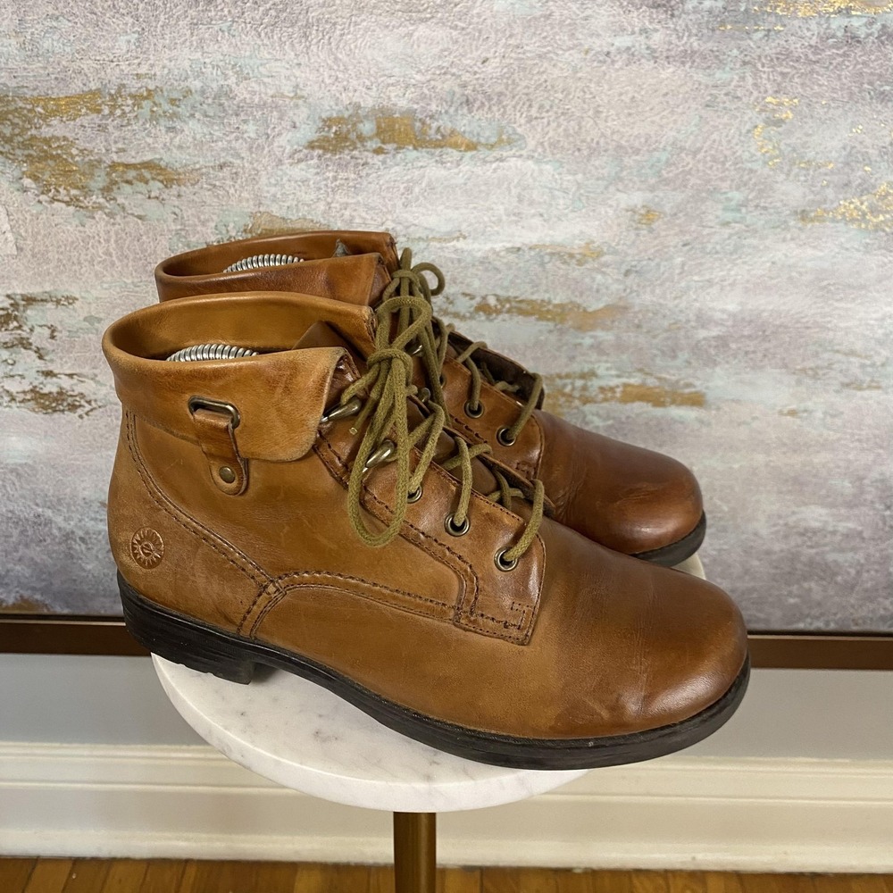 Earth Spirit Maverick WW Boots Womens Size 7 Brown Leather Combat Lace Up Ankle